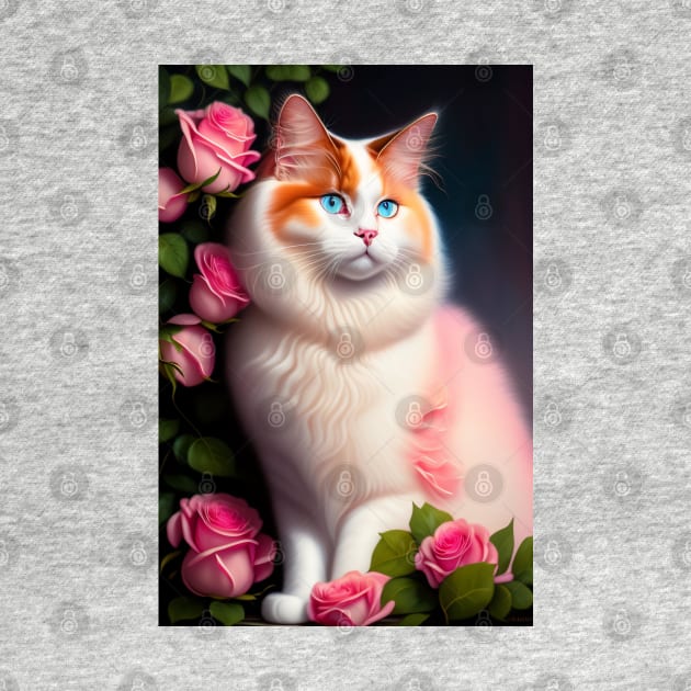 Ragdoll With roses Portrait by Enchanted Reverie